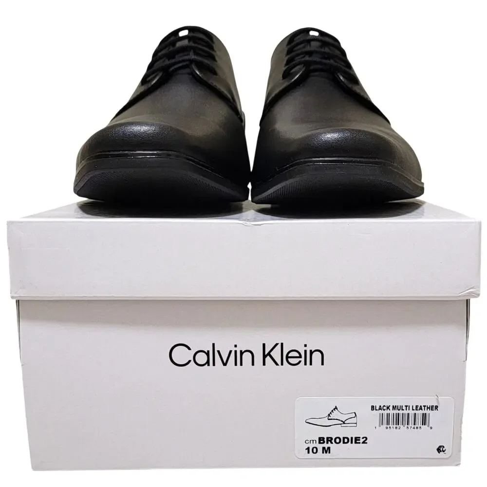 Calvin Klein Men Brodie Lace Up Derby Oxfords Size US 10M Black Leather